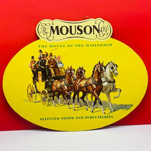 Mouson perfume soap sign antique stagecoach decor